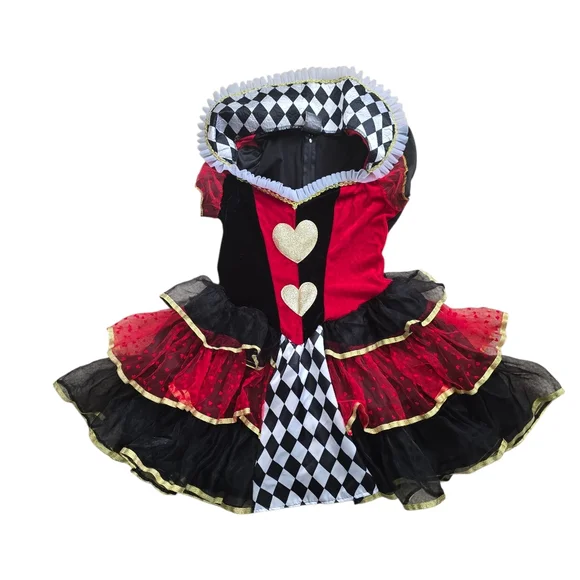 Leg Avenue Queen of Hearts Costume – Red Black Gold Dress - Picture 3 of 7